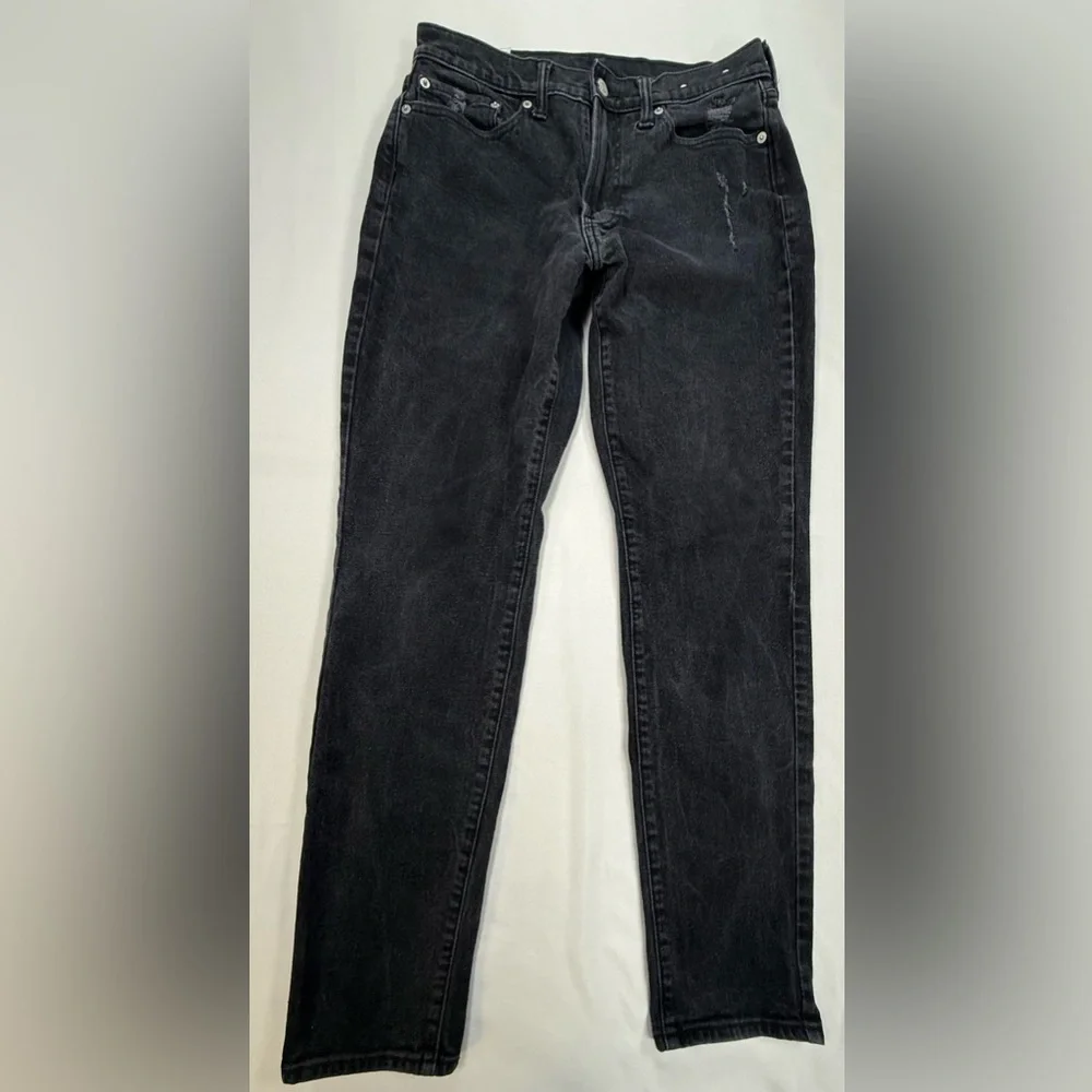 Abercrombie & Fitch Men's Washed Black Slim Straight Jeans